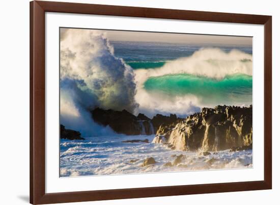 Giant storm surf, Oahu, Hawaii-Mark A Johnson-Framed Photographic Print