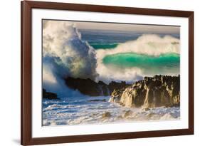 Giant storm surf, Oahu, Hawaii-Mark A Johnson-Framed Photographic Print