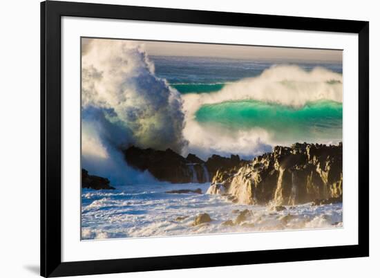 Giant storm surf, Oahu, Hawaii-Mark A Johnson-Framed Photographic Print