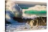 Giant storm surf, Oahu, Hawaii-Mark A Johnson-Stretched Canvas