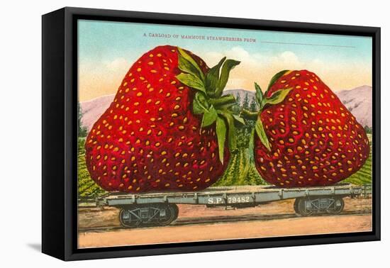 Giant Strawberries on Flatbed-null-Framed Stretched Canvas