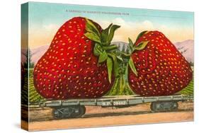 Giant Strawberries on Flatbed-null-Stretched Canvas