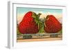 Giant Strawberries on Flatbed-null-Framed Art Print