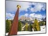 Giant sundial. Geisler mountain range, Groden Valley or Val Gardena in South Tyrol, Alto Adige-Martin Zwick-Mounted Photographic Print