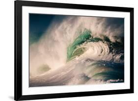 Giant surf at Waimea Bay Shorebreak, North Shore, Oahu, Hawaii-Mark A Johnson-Framed Photographic Print