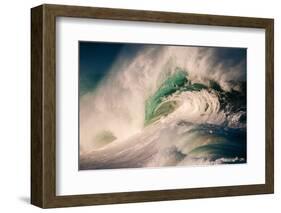 Giant surf at Waimea Bay Shorebreak, North Shore, Oahu, Hawaii-Mark A Johnson-Framed Photographic Print