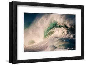 Giant surf at Waimea Bay Shorebreak, North Shore, Oahu, Hawaii-Mark A Johnson-Framed Photographic Print