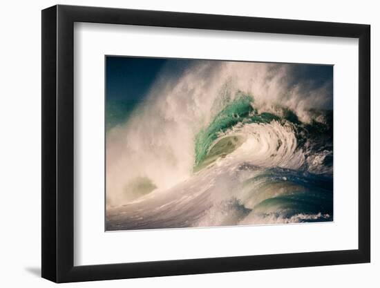 Giant surf at Waimea Bay Shorebreak, North Shore, Oahu, Hawaii-Mark A Johnson-Framed Photographic Print