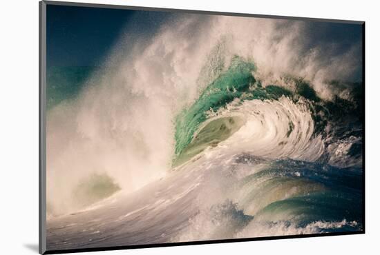 Giant surf at Waimea Bay Shorebreak, North Shore, Oahu, Hawaii-Mark A Johnson-Mounted Photographic Print