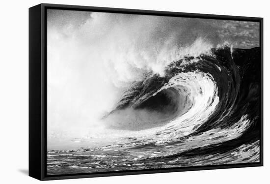 Giant surf at Waimea Bay Shorebreak, North Shore, Oahu, Hawaii-Mark A Johnson-Framed Stretched Canvas