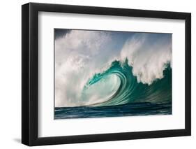 Giant surf at Waimea Bay Shorebreak, North Shore, Oahu, Hawaii-Mark A Johnson-Framed Photographic Print