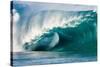 Giant surf at Waimea Bay Shorebreak, North Shore, Oahu, Hawaii-Mark A Johnson-Stretched Canvas