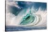 Giant surf at Waimea Bay Shorebreak, North Shore, Oahu, Hawaii-Mark A Johnson-Stretched Canvas