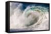 Giant surf at Waimea Bay Shorebreak, North Shore, Oahu, Hawaii-Mark A Johnson-Framed Stretched Canvas