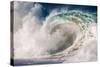 Giant surf at Waimea Bay Shorebreak, North Shore, Oahu, Hawaii-Mark A Johnson-Stretched Canvas