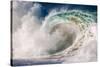 Giant surf at Waimea Bay Shorebreak, North Shore, Oahu, Hawaii-Mark A Johnson-Stretched Canvas