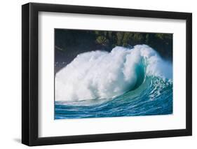 Giant surf at Waimea Bay Shorebreak, North Shore, Oahu, Hawaii-Mark A Johnson-Framed Photographic Print