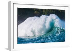 Giant surf at Waimea Bay Shorebreak, North Shore, Oahu, Hawaii-Mark A Johnson-Framed Photographic Print