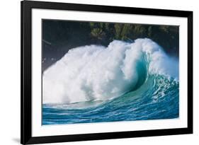 Giant surf at Waimea Bay Shorebreak, North Shore, Oahu, Hawaii-Mark A Johnson-Framed Photographic Print