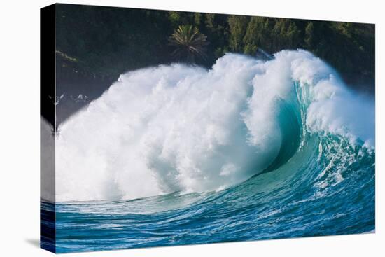 Giant surf at Waimea Bay Shorebreak, North Shore, Oahu, Hawaii-Mark A Johnson-Stretched Canvas