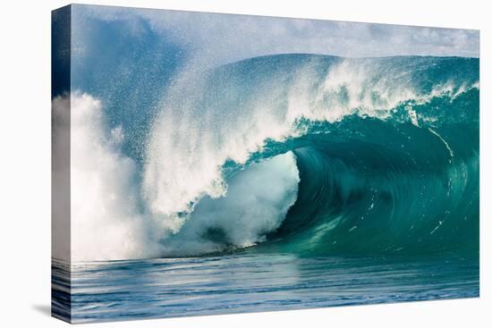 Giant surf at Waimea Bay Shorebreak, North Shore, Oahu, Hawaii-Mark A Johnson-Stretched Canvas