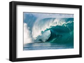 Giant surf at Waimea Bay Shorebreak, North Shore, Oahu, Hawaii-Mark A Johnson-Framed Photographic Print