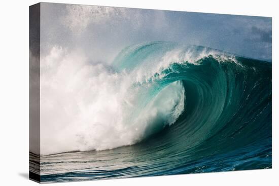 Giant surf at Waimea Bay Shorebreak, North Shore, Oahu, Hawaii-Mark A Johnson-Stretched Canvas