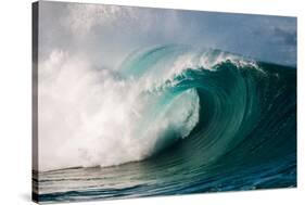 Giant surf at Waimea Bay Shorebreak, North Shore, Oahu, Hawaii-Mark A Johnson-Stretched Canvas