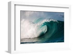 Giant surf at Waimea Bay Shorebreak, North Shore, Oahu, Hawaii-Mark A Johnson-Framed Photographic Print