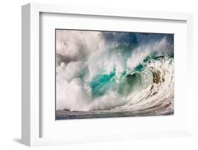 Giant surf at Waimea Bay Shorebreak, North Shore, Oahu, Hawaii-Mark A Johnson-Framed Photographic Print