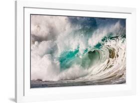 Giant surf at Waimea Bay Shorebreak, North Shore, Oahu, Hawaii-Mark A Johnson-Framed Photographic Print