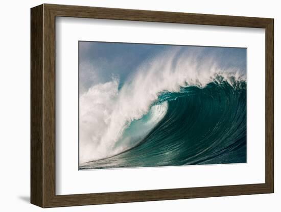 Giant surf at Waimea Bay Shorebreak, North Shore, Oahu, Hawaii-Mark A Johnson-Framed Photographic Print