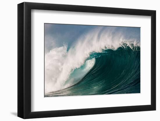 Giant surf at Waimea Bay Shorebreak, North Shore, Oahu, Hawaii-Mark A Johnson-Framed Photographic Print