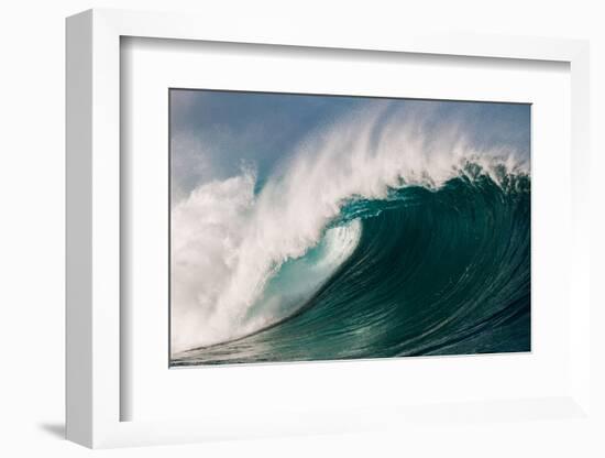 Giant surf at Waimea Bay Shorebreak, North Shore, Oahu, Hawaii-Mark A Johnson-Framed Photographic Print