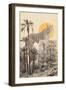 Giant Tiger in Ruins and Palms, 2020 (Mixed Media)-Florent Bodart-Framed Giclee Print