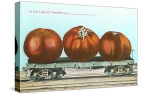 Giant Tomatoes on Flatbed-null-Stretched Canvas