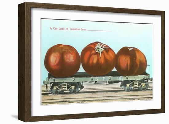 Giant Tomatoes on Flatbed-null-Framed Art Print