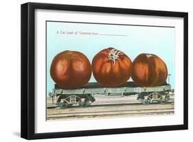 Giant Tomatoes on Flatbed-null-Framed Art Print