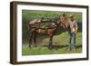 Giant Trout Strapped on Horse-null-Framed Premium Giclee Print