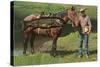 Giant Trout Strapped on Horse-null-Stretched Canvas