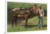 Giant Trout Strapped on Horse-null-Framed Art Print