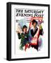 "Giant Valentine," Saturday Evening Post Cover, February 13, 1937-Tom Webb-Framed Premium Giclee Print