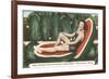 Giant Watermelon with Bathing Beauty-null-Framed Art Print