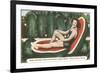 Giant Watermelon with Bathing Beauty-null-Framed Art Print