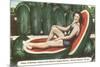 Giant Watermelon with Bathing Beauty-null-Mounted Art Print