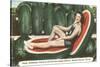 Giant Watermelon with Bathing Beauty-null-Stretched Canvas