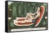 Giant Watermelon with Bathing Beauty-null-Framed Stretched Canvas