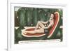 Giant Watermelon with Bathing Beauty-null-Framed Premium Giclee Print