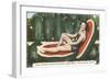 Giant Watermelon with Bathing Beauty-null-Framed Art Print