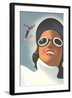 Giant Woman, Small Ski Jumper-null-Framed Art Print